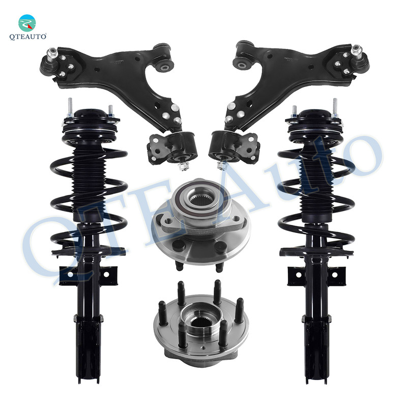 Set of 6 Front Lower Control Arm Ball Joint-Wheel Hub Bearing Assembly-Quick Complete Strut-Coil Spring Assembly For 2013-2016 GMC Acadia