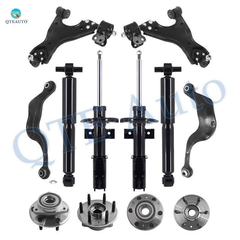 Set of 12 Front Lower Control Arm Ball Joint-Wheel Hub Bearing Assembly-Suspension Strut Assembly-Rear Upper Rearward Control Arm-Wheel Hub Bearing Assembly-Shock Absorber For 2009-2012 Chevrolet Traverse