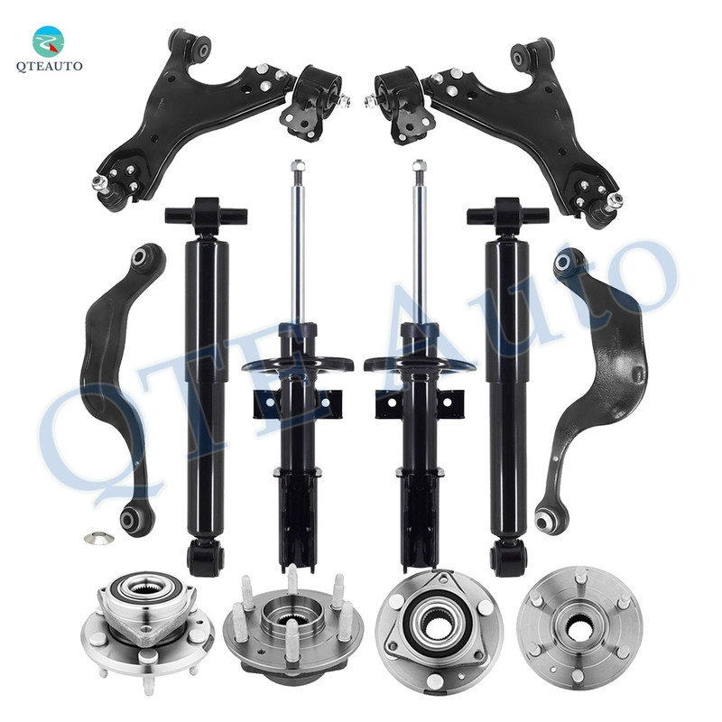 Set of 12 Front Lower Control Arm Ball Joint-Wheel Hub Bearing Assembly-Suspension Strut Assembly-Rear Upper Rearward Control Arm-Wheel Hub Bearing Assembly-Shock Absorber For 2007-2010 Saturn Outlook