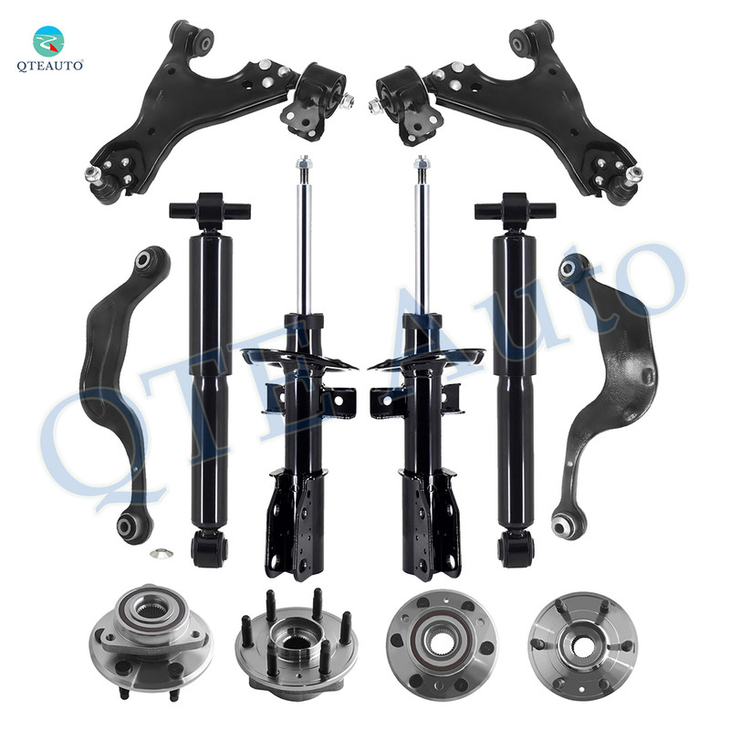 Set of 12 Front Lower Control Arm Ball Joint-Wheel Hub Bearing Assembly-Suspension Strut Assembly-Rear Upper Rearward Control Arm-Wheel Hub Bearing Assembly-Shock Absorber For 2017 GMC Acadia Limited