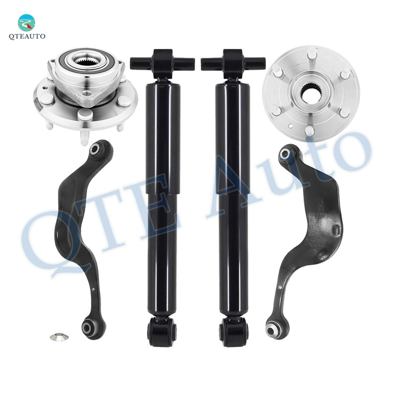 Set of 6 Rear Upper Rearward Control Arm-Wheel Hub Bearing Assembly-Shock Absorber For 2009-2017 Chevrolet Traverse