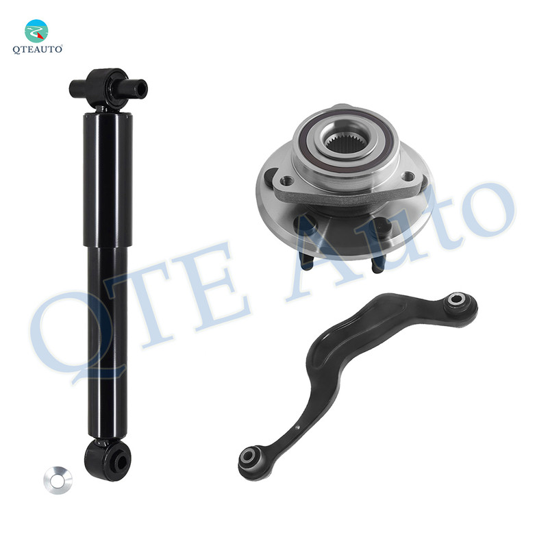 Set of 3 Rear Right Upper Rearward Control Arm-Wheel Hub Bearing Assembly-Shock Absorber For 2008-2017 Buick Enclave Monotube Performance Upgrade