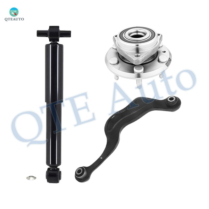 Set of 3 Rear Right Upper Rearward Control Arm-Wheel Hub Bearing Assembly-Shock Absorber For 2009-2017 Chevrolet Traverse