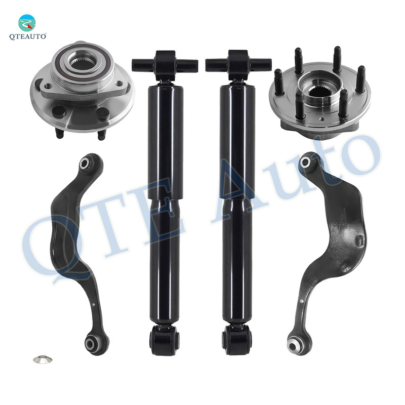 Set of 6 Rear Upper Rearward Control Arm-Wheel Hub Bearing Assembly-Shock Absorber For 2007-2010 Saturn Outlook