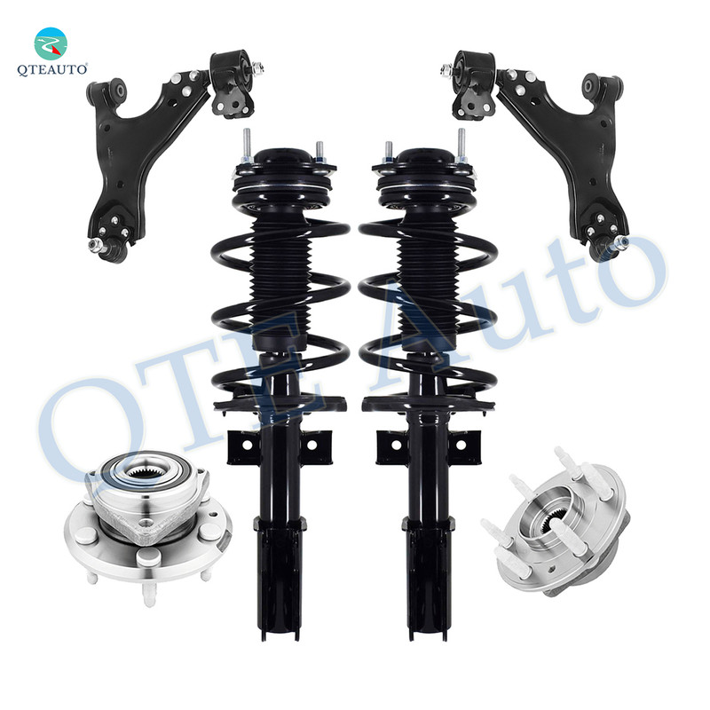Set of 6 Front Lower Control Arm Ball Joint-Wheel Hub Bearing Assembly-Quick Complete Strut-Coil Spring Assembly For 2013-2017 Chevrolet Traverse
