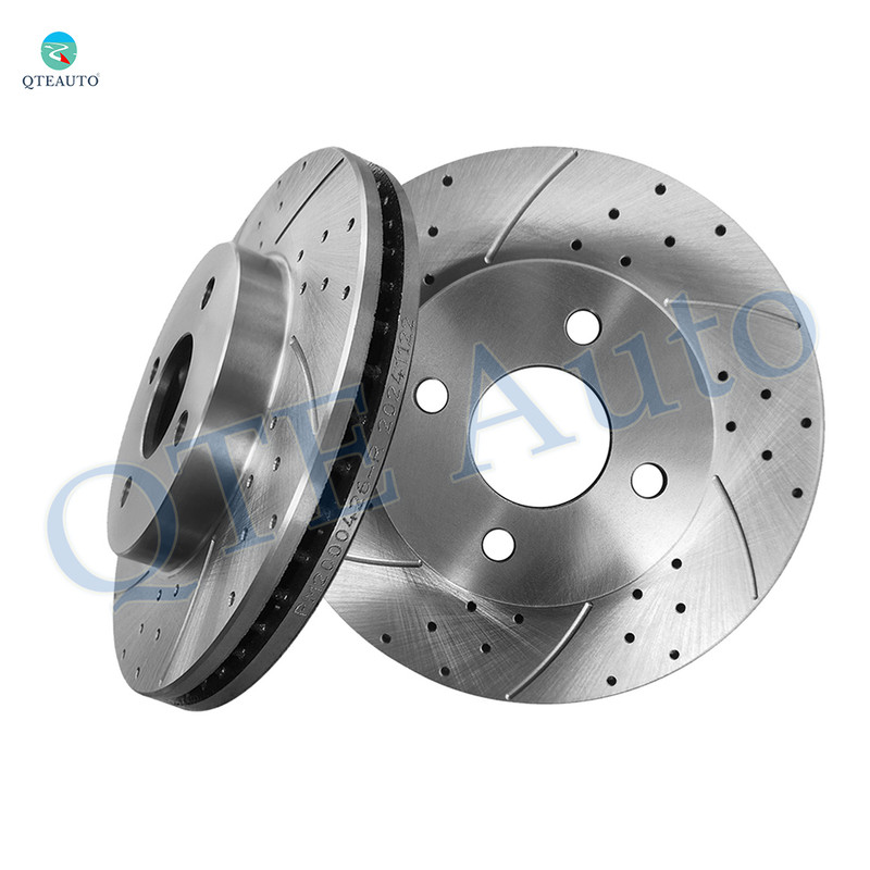 Rear 256.05mm Drilled Slotted Brake Disc Rotors Replacement For 2008 2009 Pontiac G5 SE Base