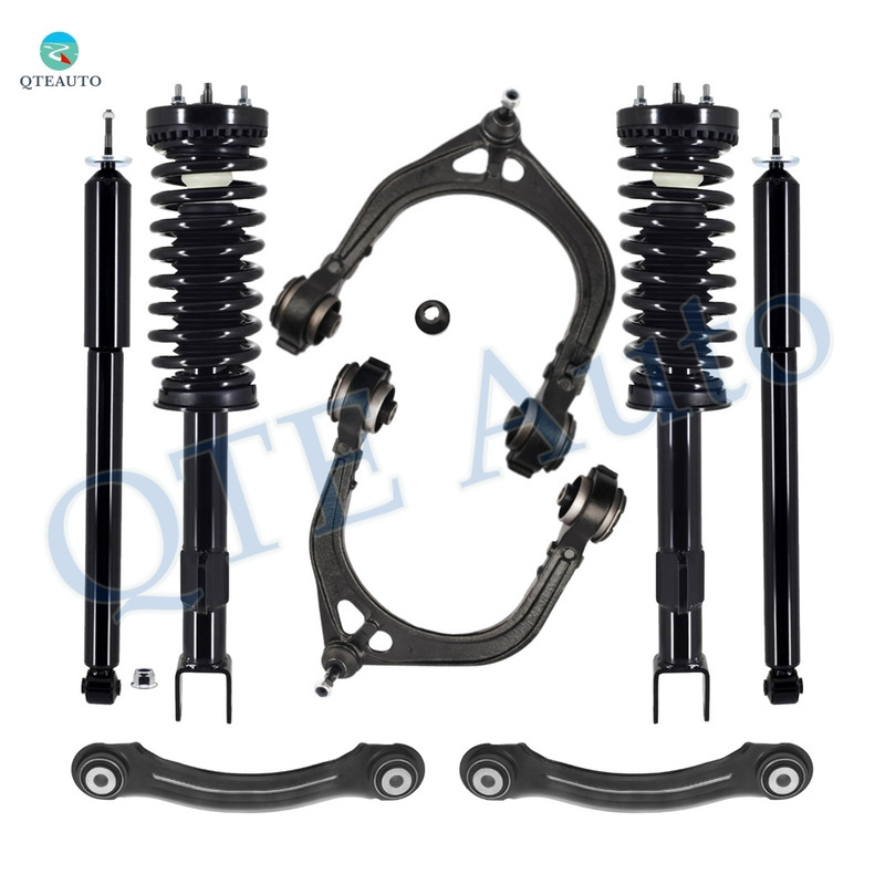 Set of 8 Front Upper Control Arm Ball Joint-Quick Complete Strut-Coil Spring Assembly-Rear Upper Forward Control Arm-Shock Absorber For 2005-2010 Chrysler 300 C