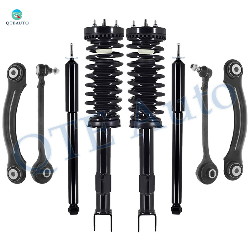Set of 8 Front Lower Forward Control Arm Ball Joint-Quick Complete Strut-Coil Spring Assembly-Rear Upper Forward Control Arm-Shock Absorber For 2005-2010 Chrysler 300 C