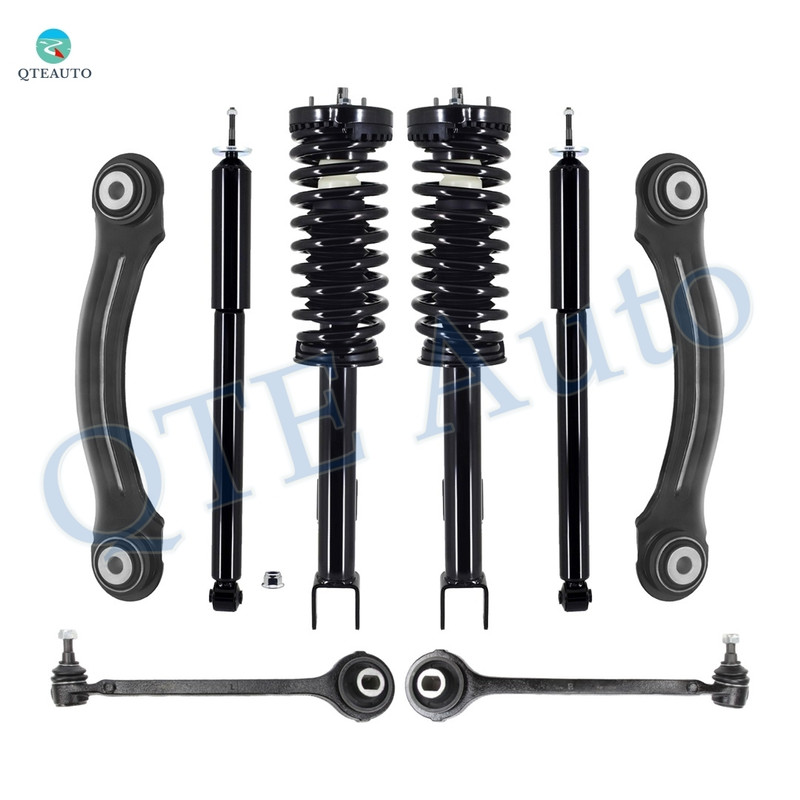 Set of 8 Front Lower Forward Control Arm Ball Joint-Quick Complete Strut-Coil Spring Assembly-Rear Upper Forward Control Arm-Shock Absorber For 2005-2010 Chrysler 300 RWD