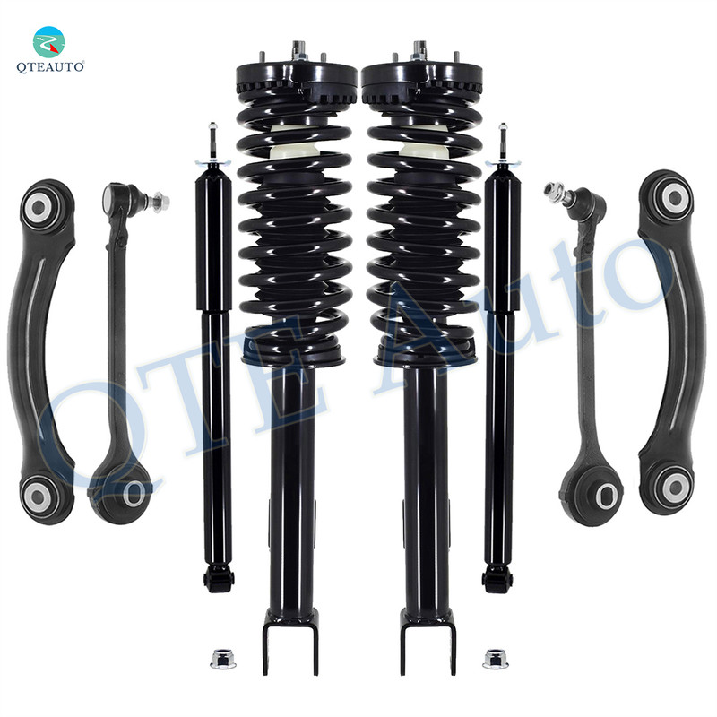 Set of 8 Front Lower Forward Control Arm Ball Joint-Quick Complete Strut-Coil Spring Assembly-Rear Upper Forward Control Arm-Shock Absorber For 2005-2010 Chrysler 300 RWD
