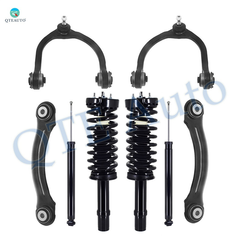 Set of 8 Front Upper Control Arm Ball Joint-Quick Complete Strut-Coil Spring Assembly-Rear Upper Forward Control Arm-Shock Absorber For 2005-2010 Chrysler 300