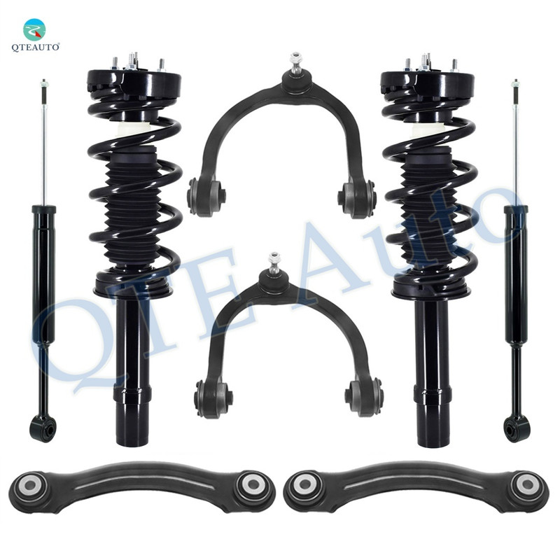 Set of 8 Front Upper Control Arm Ball Joint-Quick Complete Strut-Coil Spring Assembly-Rear Upper Forward Control Arm-Shock Absorber For 2016 Chrysler 300 V6