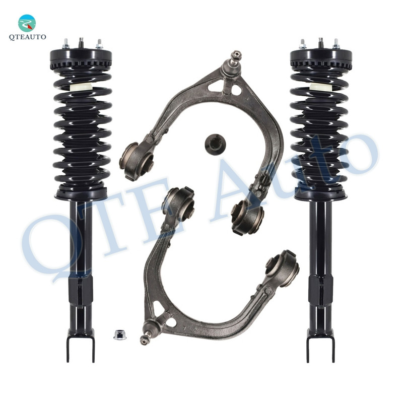 Set of 4 Front Upper Control Arm Ball Joint-Quick Complete Strut-Coil Spring Assembly For 2005-2008 Chrysler 300 V6