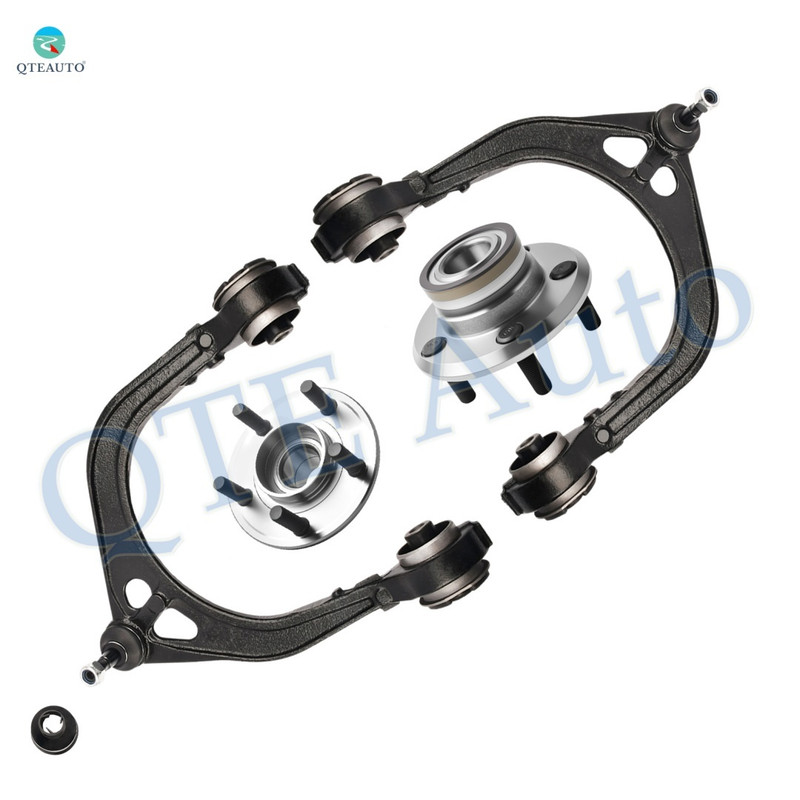 Set of 4 Front Upper Control Arm Ball Joint-Wheel Hub Bearing Assembly Replacement For 2005-2008 Dodge Magnum