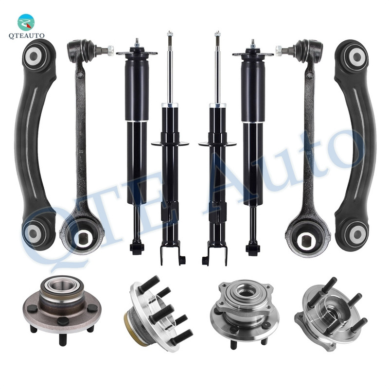 Set of 12 Front Lower Forward Control Arm Ball Joint-Rear Upper Forward Control Arm-Wheel Hub Bearing Assembly-Suspension Strut Assembly-Shock Absorber For 2007-2009 Dodge Charger