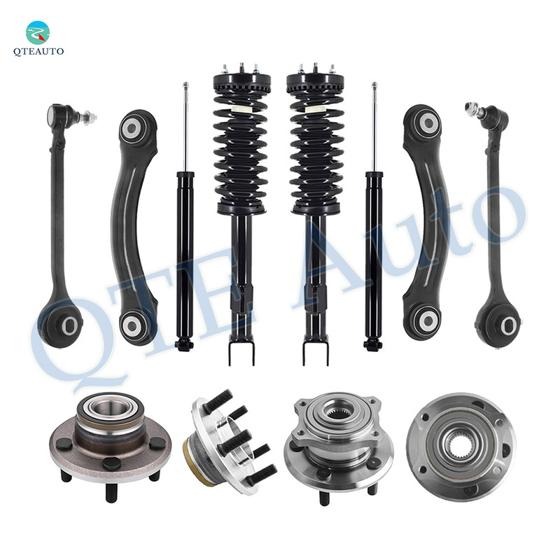 Set of 12 Front Lower Forward Control Arm Ball Joint-Rear Upper Forward Control Arm-Wheel Hub Bearing-Quick Complete Strut-Coil Spring-Shock Absorber For 2006-2009 Dodge Charger