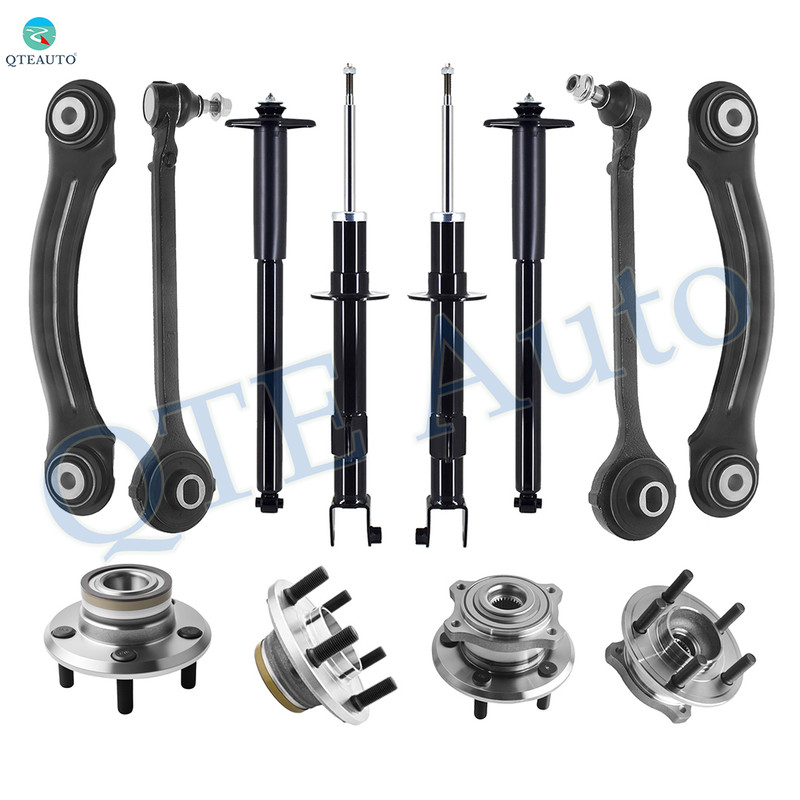 Set of 12 Front Lower Forward Control Arm Ball Joint-Rear Upper Forward Control Arm-Wheel Hub Bearing-Suspension Strut-Complete Shock Absorber Kit For 2005-2008 Dodge Magnum