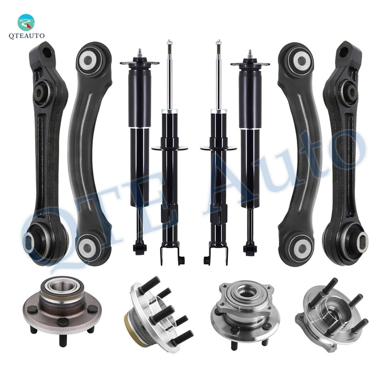 Set of 12 Front Lower Rearward-Rear Upper Forward Control Arm-Wheel Hub Bearing Assembly-Suspension Strut Assembly-Shock Absorber For 2007-2009 Dodge Charger