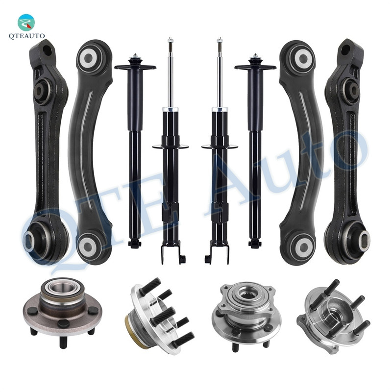 Set of 12 Front Lower Rearward-Rear Upper Forward Control Arm-Wheel Hub Bearing Assembly-Suspension Strut Assembly-Complete Shock Absorber Kit For 2006-2009 Dodge Charger