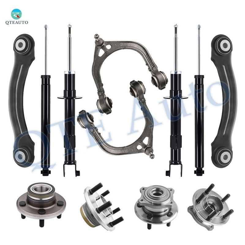 Set of 12 Front Upper Control Arm Ball Joint-Rear Upper Forward Control Arm-Wheel Hub Bearing-Suspension Strut Assembly-Shock Absorber For 2005-2008 Dodge Magnum Adjustable