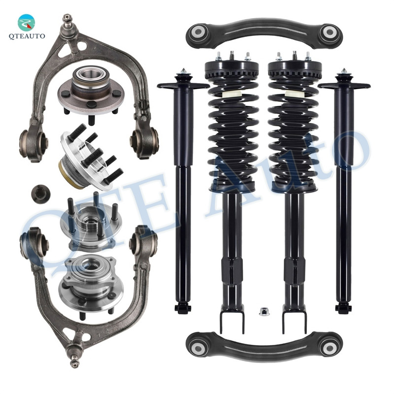 Set of 12 Front Upper Control Arm Ball Joint-Rear Upper Forward Control Arm-Wheel Hub Bearing-Quick Complete Strut-Coil Spring-Complete Shock Absorber For 2005-2008 Dodge Magnum