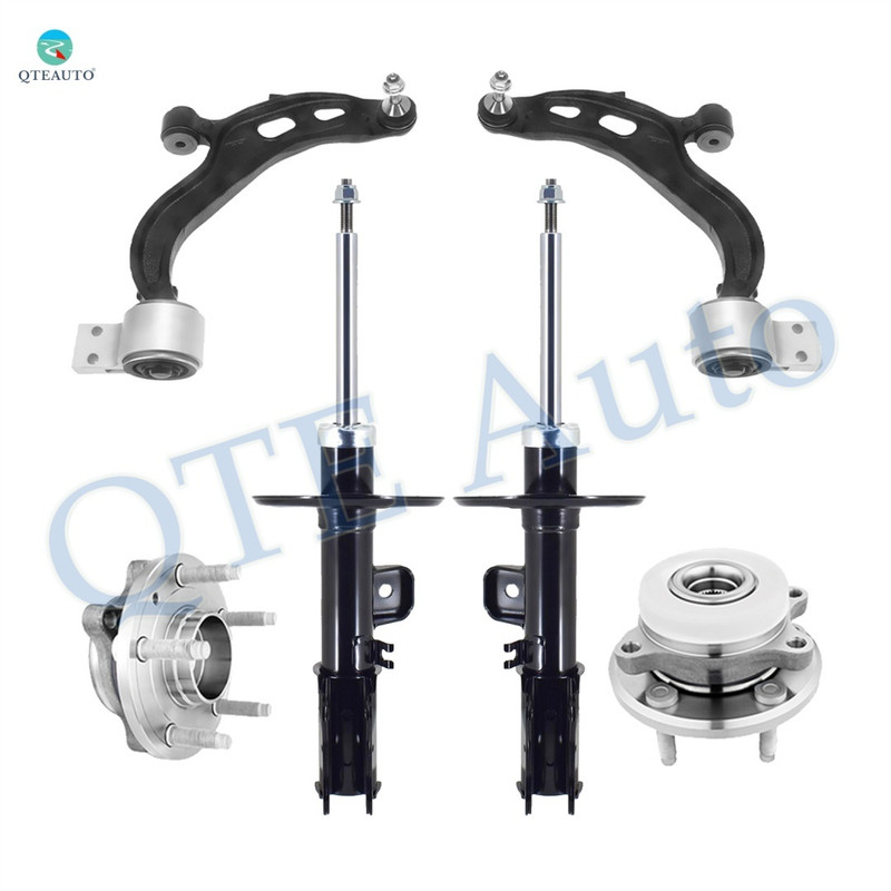 Set of 6 Front Lower Control Arm Ball Joint-Wheel Hub Bearing Assembly-Suspension Strut Assembly For 2013-2019 Ford Flex