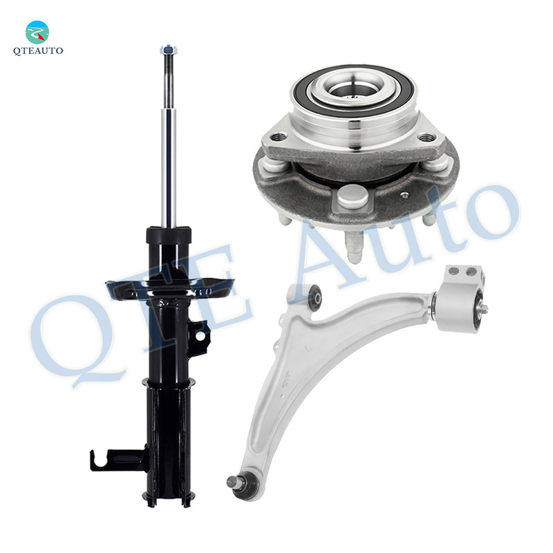 Set of 3 Front Left Lower Control Arm Ball Joint-Wheel Hub Bearing Assembly-Suspension Strut Assembly For 2013 Chevrolet Malibu