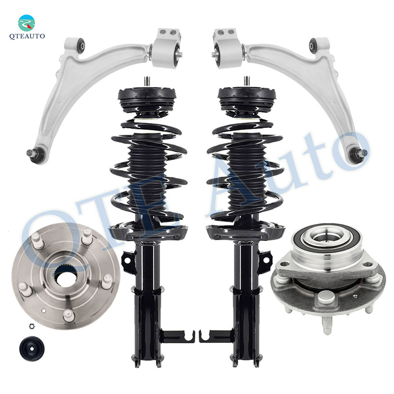 Set of 6 Front Lower Control Arm Ball Joint-Wheel Hub Bearing Assembly-Quick Complete Strut-Coil Spring Assembly For 2013 Chevrolet Malibu
