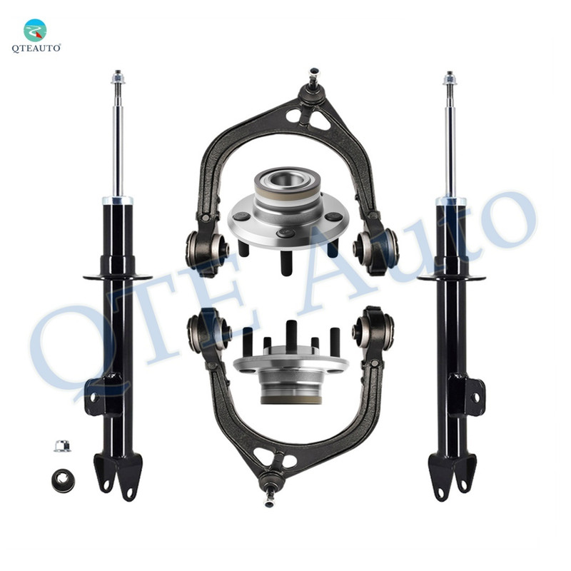 Set of 6 Front Upper Control Arm Ball Joint-Wheel Hub Bearing Assembly-Suspension Strut Assembly For 2007-2010 Dodge Charger w/ Performance Suspension