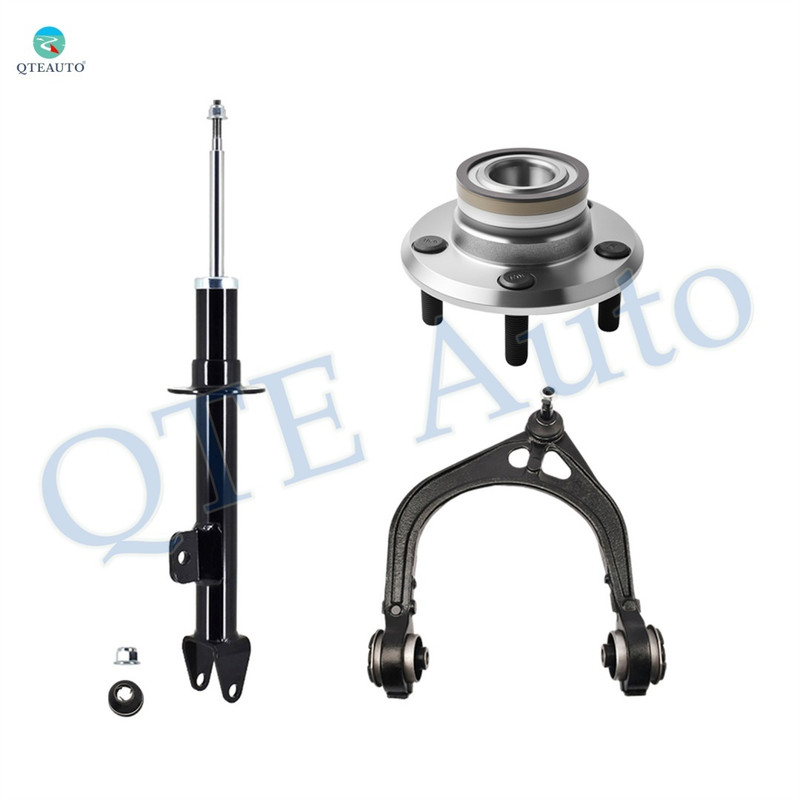 Set of 3 Front Left Upper Control Arm Ball Joint-Wheel Hub Bearing Assembly-Suspension Strut Assembly For 2005-2008 Dodge Magnum w/ Performance Suspension