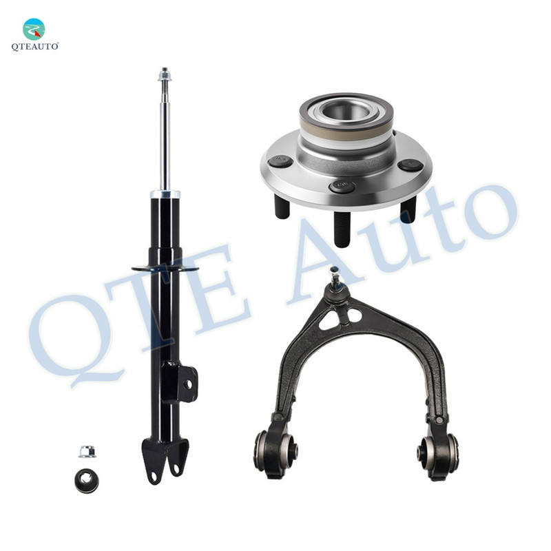 Set of 3 Front Right Upper Control Arm Ball Joint-Wheel Hub Bearing Assembly-Suspension Strut Assembly For 2005-2008 Dodge Magnum w/ Performance Suspension