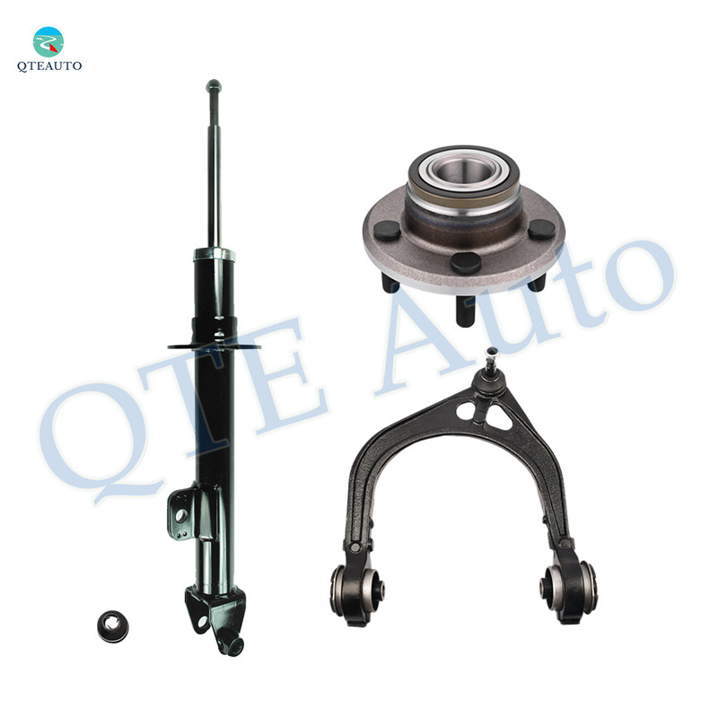 Set of 3 Front Left Upper Control Arm Ball Joint-Wheel Hub Bearing Assembly-Suspension Strut Assembly For 2007-2010 Dodge Charger RWD