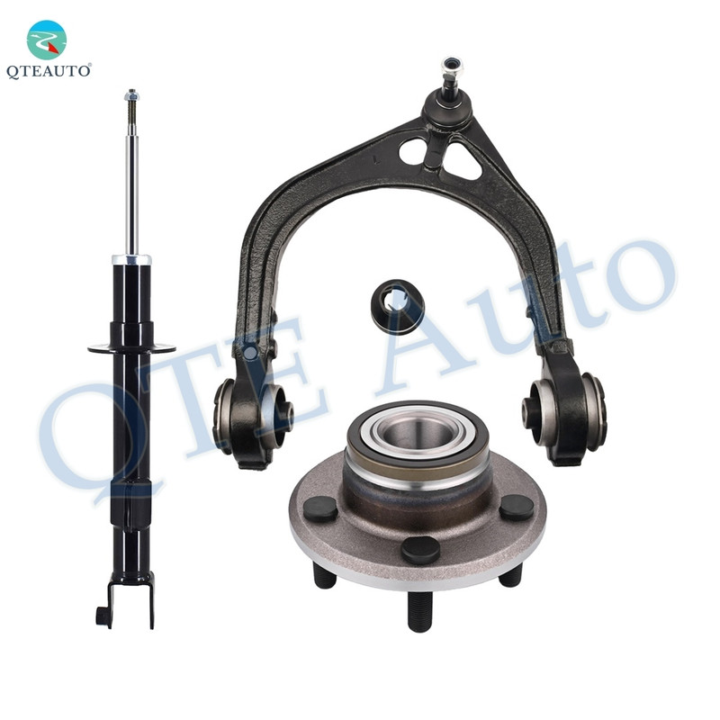 Set of 3 Front Left Upper Control Arm Ball Joint-Wheel Hub Bearing Assembly-Suspension Strut Assembly For 2007-2010 Dodge Charger RWD