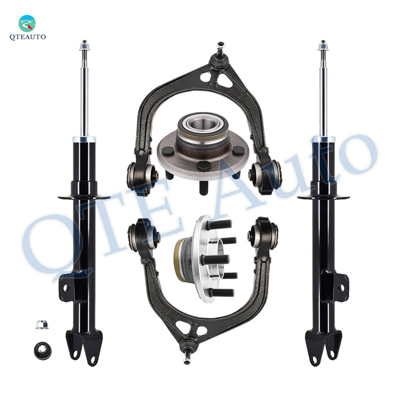Set of 6 Front Upper Control Arm Ball Joint-Wheel Hub Bearing Assembly-Suspension Strut Assembly For 2005-2008 Dodge Magnum w/ Performance Suspension