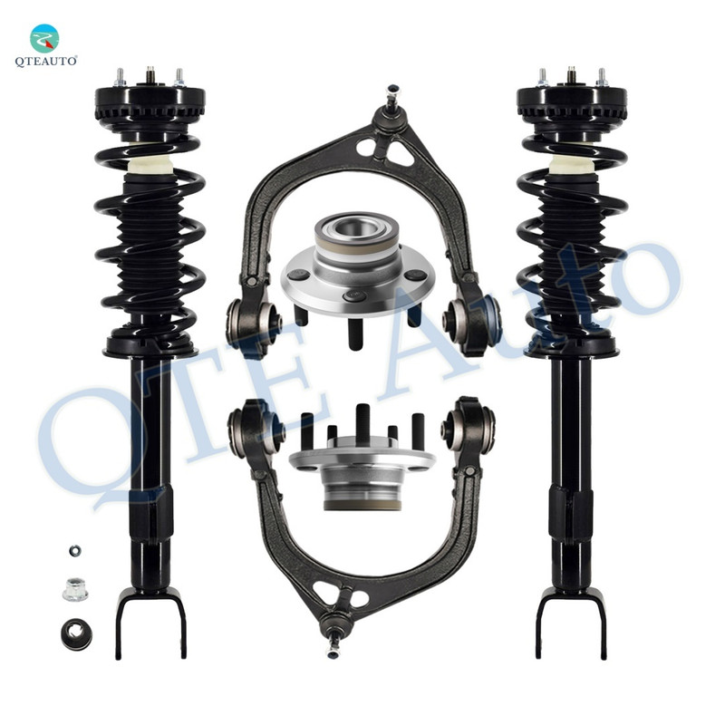 Set of 6 Front Upper Control Arm Ball Joint-Wheel Hub Bearing Assembly-Quick Complete Strut-Coil Spring Assembly For 2012-2014 Chrysler 300