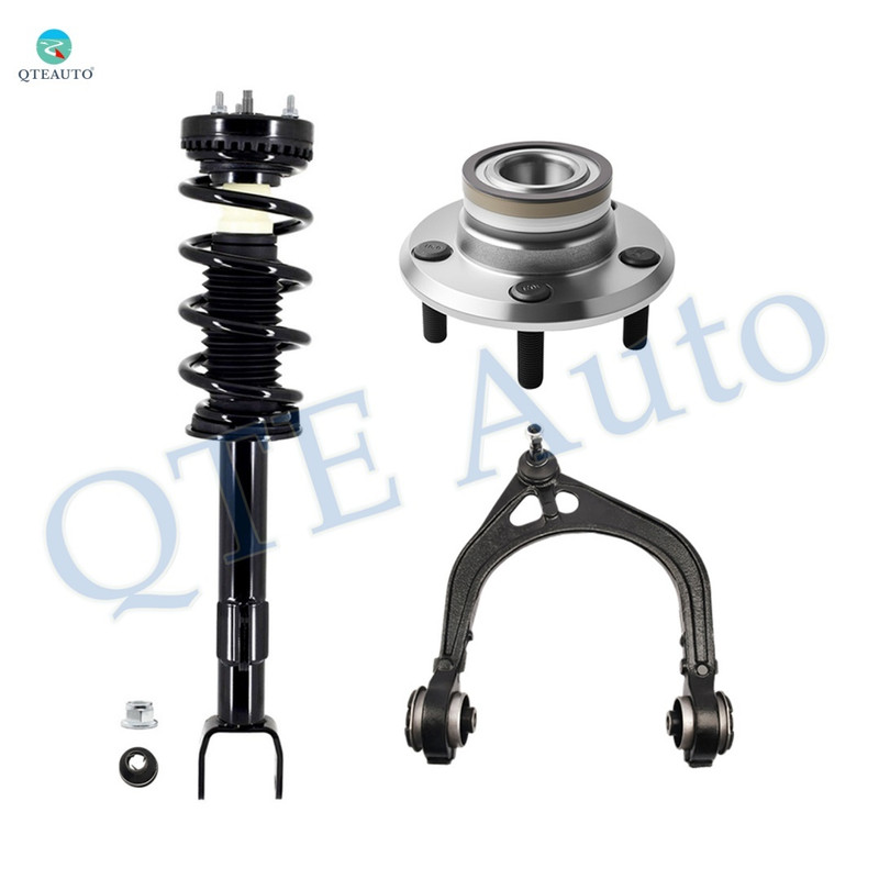 Set of 3 Front Right Upper Control Arm Ball Joint-Wheel Hub Bearing Assembly-Quick Complete Strut-Coil Spring Assembly For 2012 Chrysler 300