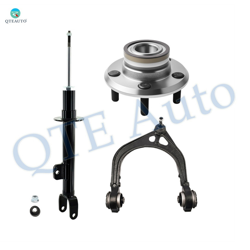 Set of 3 Front Left Upper Control Arm Ball Joint-Wheel Hub Bearing Assembly-Suspension Strut Assembly For 2011 Dodge Charger w/o Police Package