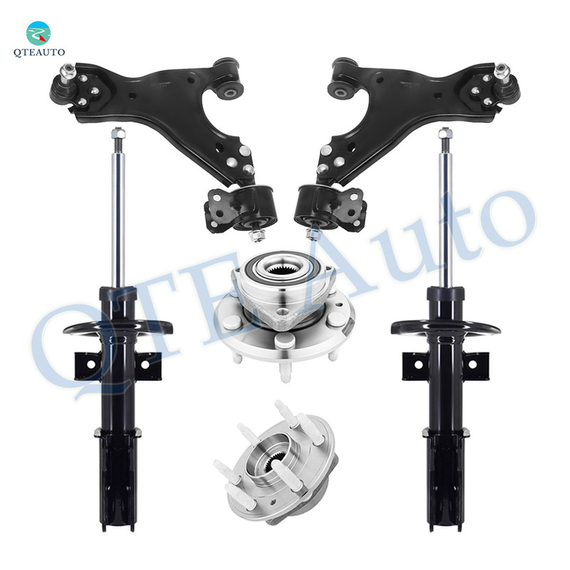 Set of 6 Front Lower Control Arm Ball Joint-Wheel Hub Bearing Assembly-Suspension Strut Assembly For 2007-2012 GMC Acadia