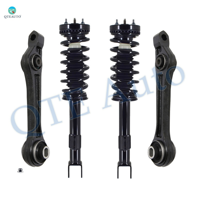 Set of 4 Front Lower Rearward Control Arm-Quick Complete Strut-Coil Spring Assembly Replacement For 2007-2010 Dodge Charger RWD