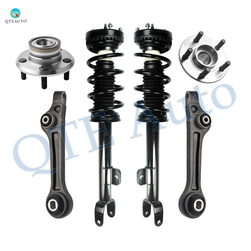Set of 6 Front Lower Rearward Control Arm-Wheel Hub Bearing Assembly-Quick Complete Strut-Coil Spring Assembly For 2011 Chrysler 300
