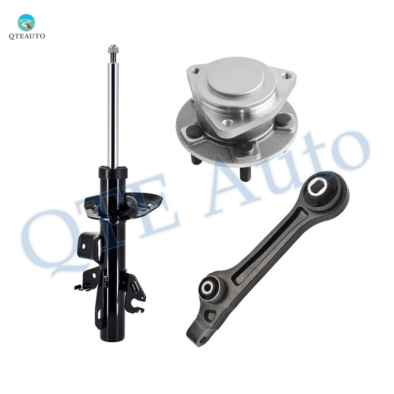 Set of 3 Front Left Lower Rearward Control Arm-Wheel Hub Bearing Assembly-Suspension Strut Assembly For 2016 Chrysler 300 Set of 3 Front Left Lower Rearward Control Arm-Wheel Hub Bearing Assembly-Suspension Strut Assembly For 2016 Chrysler 300
