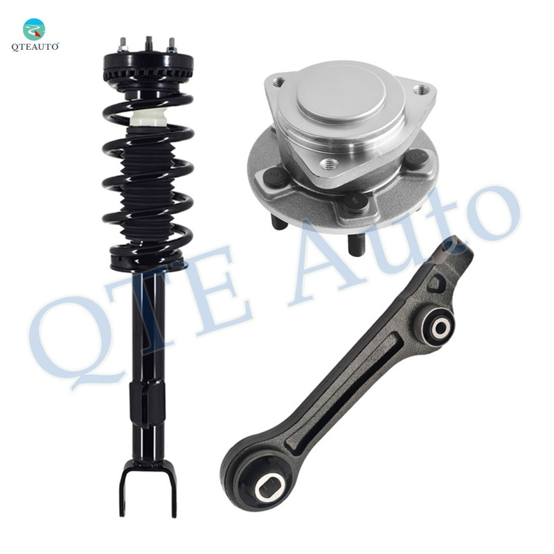 Set of 3 Front Lower Rearward Control Arm-Wheel Hub Bearing Assembly-Quick Complete Strut-Coil Spring Assembly For 2012 2017-2019 Chrysler 300