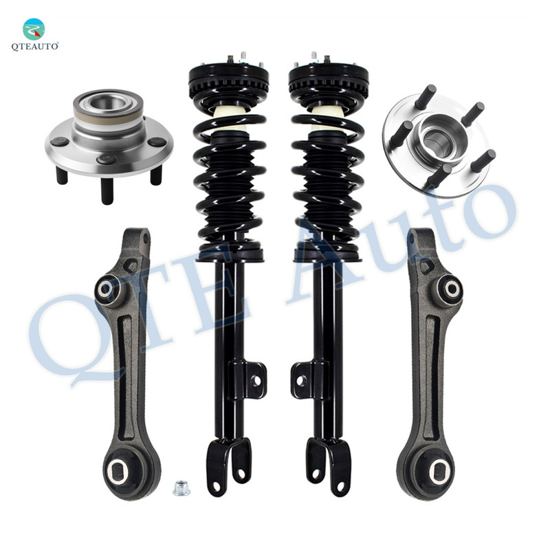 Set of 6 Front Lower Rearward Control Arm-Wheel Hub Bearing Assembly-Quick Complete Strut-Coil Spring Assembly For 2011 Dodge Charger