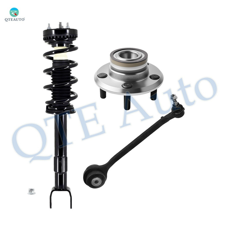 Set of 3 Front Right Lower Forward Control Arm Ball Joint-Wheel Hub Bearing Assembly-Quick Complete Strut-Coil Spring Assembly For 2012 Chrysler 300