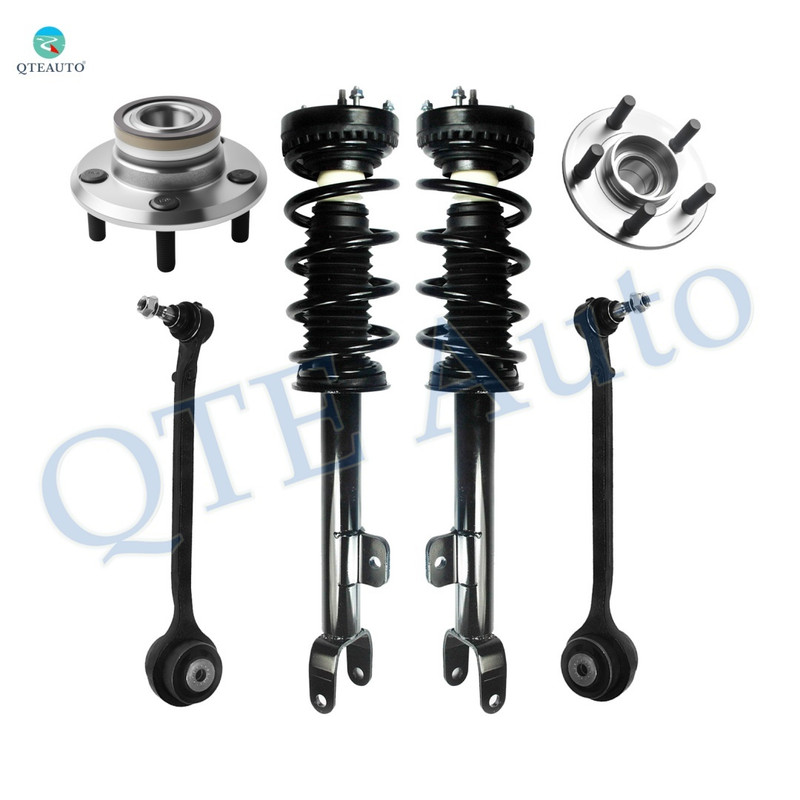 Set of 6 Front Lower Forward Control Arm Ball Joint-Wheel Hub Bearing Assembly-Quick Complete Strut-Coil Spring Assembly For 2011 Dodge Challenger