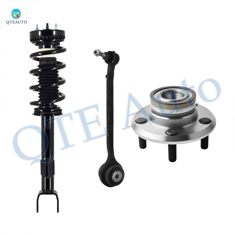 Set of 3 Front Right Lower Forward Control Arm Ball Joint-Wheel Hub Bearing Assembly-Quick Complete Strut-Coil Spring Assembly For 2011 Dodge Challenger