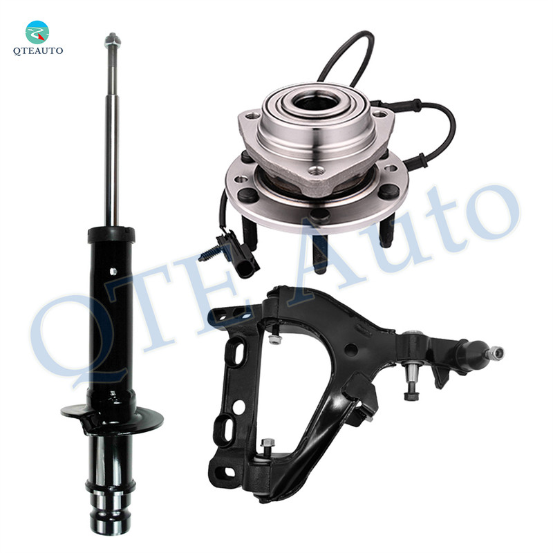 Set of 3 Front Right Lower Control Arm Ball Joint-Wheel Hub Bearing Assembly-Suspension Strut Assembly For 2004-2007 Buick Rainier