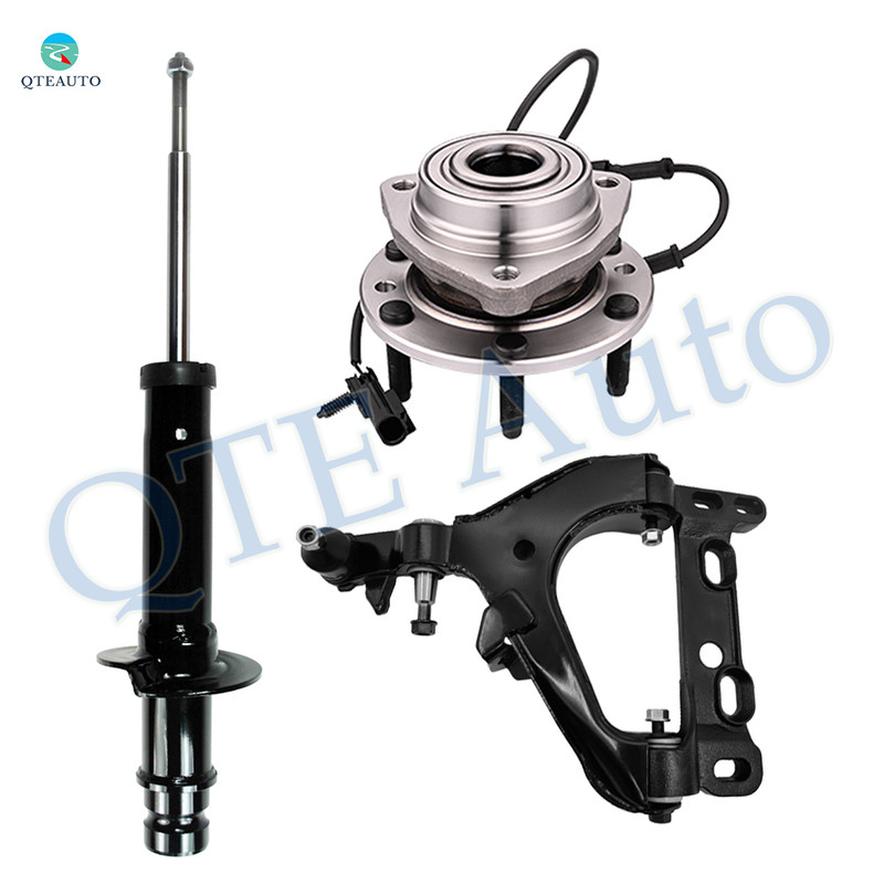 Set of 3 Front Left Lower Control Arm Ball Joint-Wheel Hub Bearing Assembly-Suspension Strut Assembly For 2005-2007 Saab 9-7X