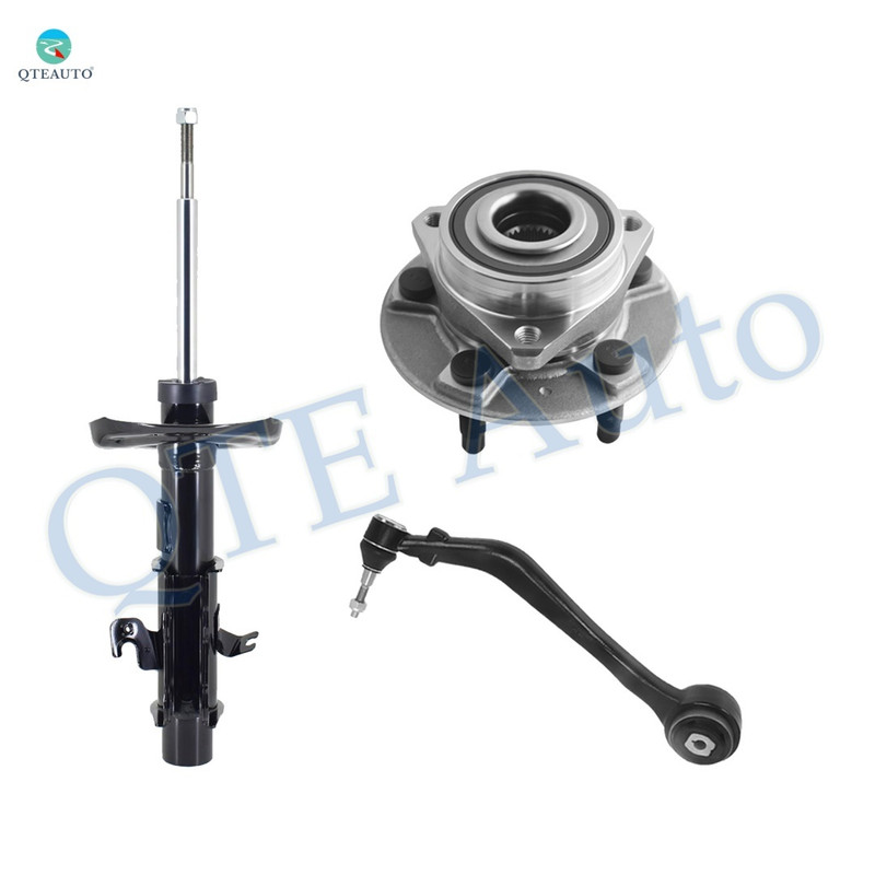 Set of 3 Front Right Lower Forward Control Arm Ball Joint-Wheel Hub Bearing Assembly-Suspension Strut Assembly For 2010-2012 Chevrolet Camaro V6