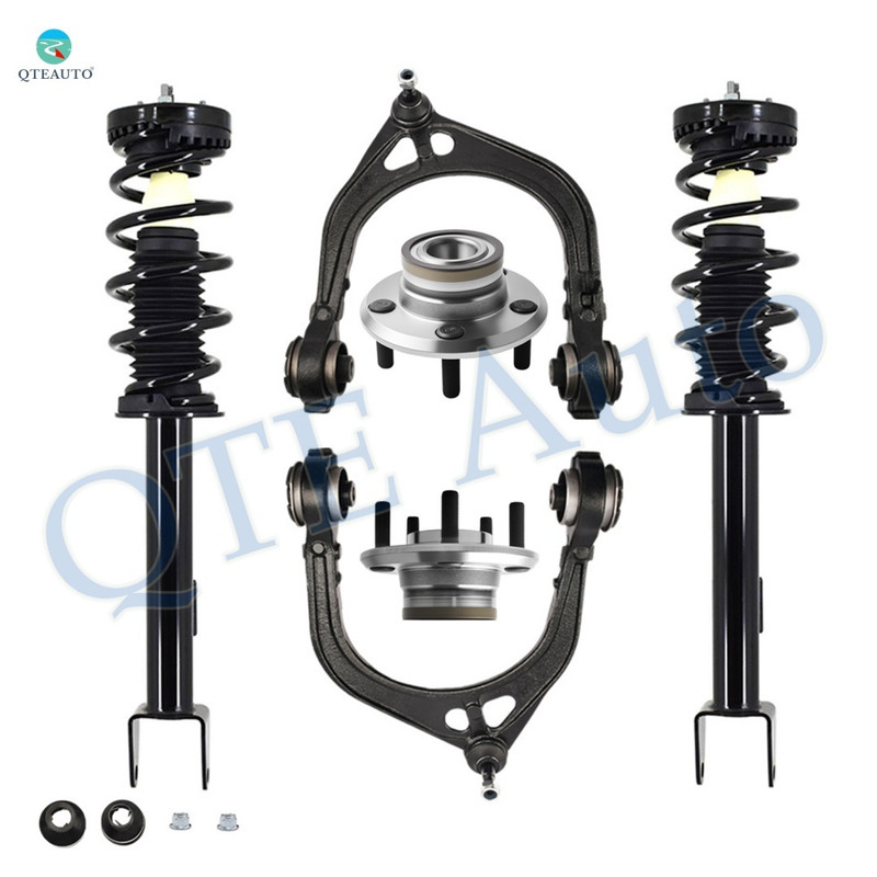 Set of 6 Front Upper Control Arm Ball Joint-Wheel Hub Bearing Assembly-Quick Complete Strut-Coil Spring Assembly For 2011-2014 Dodge Challenger